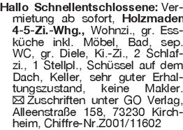 Hallo Schnellentschlossen