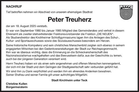 Nachruf Peter Treuherz