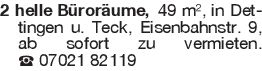 2 helle Büroräume, 49 m²,
