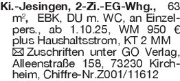 Ki.-Jesingen, 2-Zi.-EG-Wh