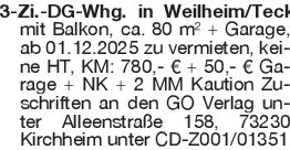 3-Zi.-DG-Whg. in Weilheim
