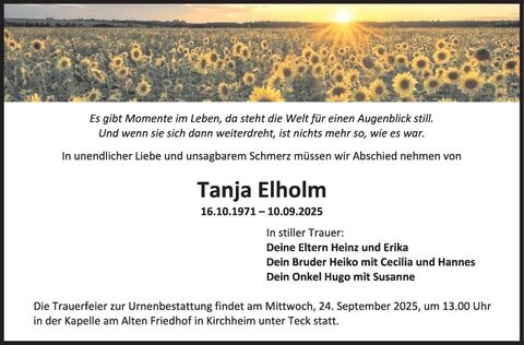 Trauer Tanja Elholm