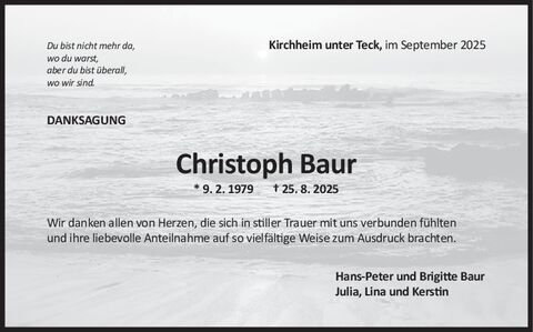 Danksagung Christoph Baur