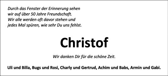 Nachruf Christof Franz
