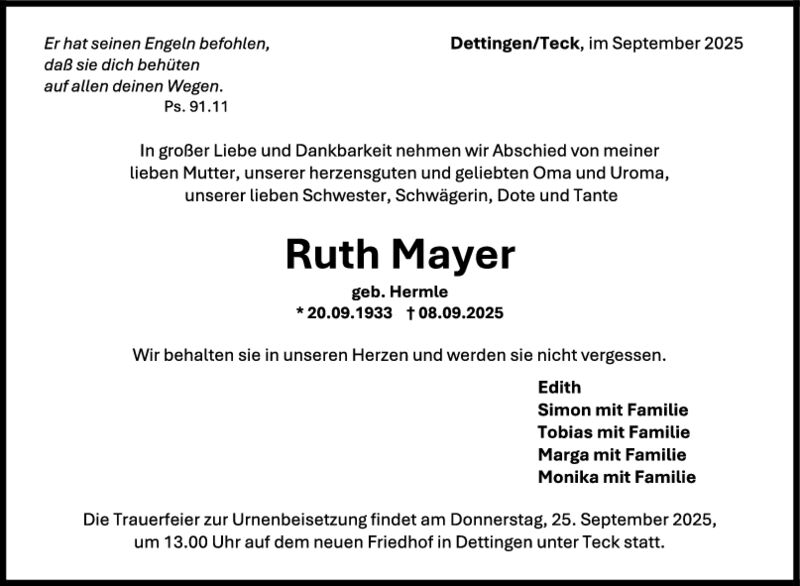 Trauer Ruth Matausch