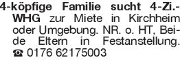 4-köpfige Familie sucht 4