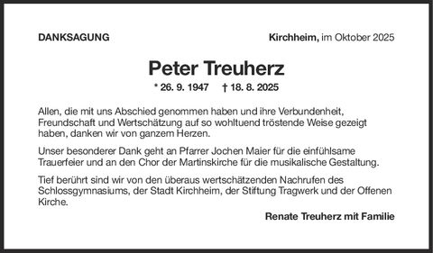 Danksagung Peter Treuherz Danksagung Peter Treuherz
