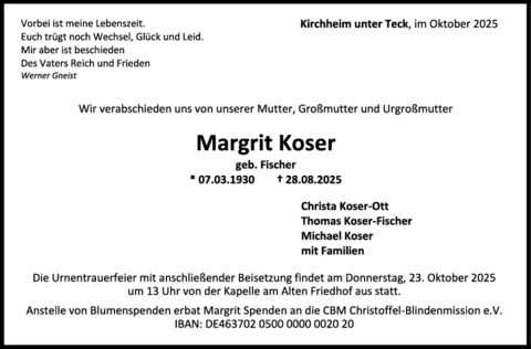 Trauer Margrit Koser Trauer Margrit Koser