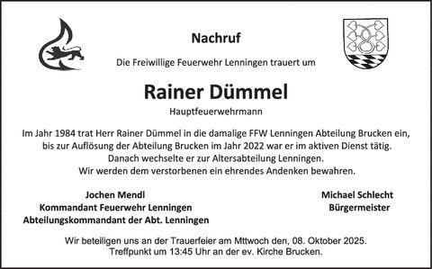 Nachruf Rainer Dümmel Nachruf Rainer Dümmel