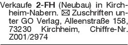 Verkaufe 2-FH (Neubau) in