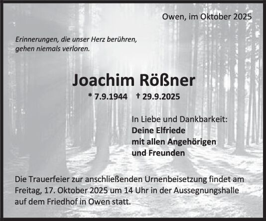 Trauer Joachim Rößner