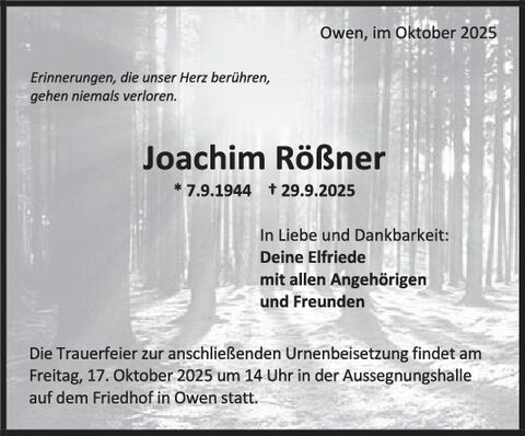 Trauer Joachim Rößner
