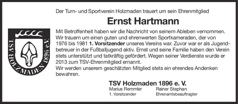 Nachruf Ernst Hartmann