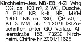 Kirchheim-Jes. NB-EB 4-Zi