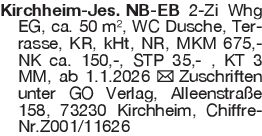 Kirchheim-Jes. NB-EB 2-Zi