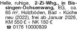 Helle, ruhige, 2-Zi-Whg.,