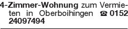 4-Zimmer-Wohnung zum Verm