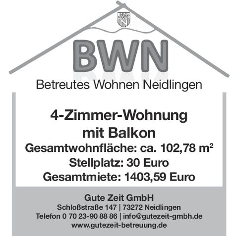 BETREUTES WOHNEN Neidlingen/4 Zimmer
