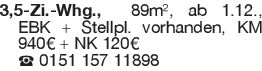 3,5-Zi.-Whg., 89m², ab 1.