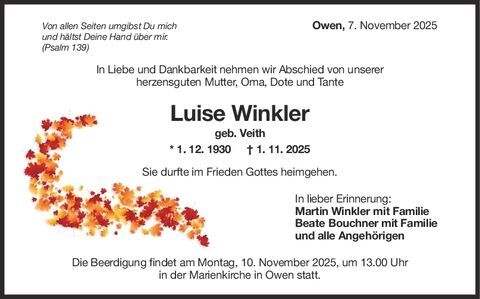 Trauer Luise Winkler