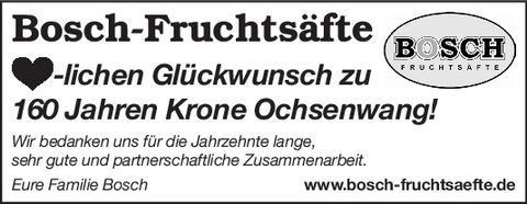 160 Jahre Krone Ochsenwang