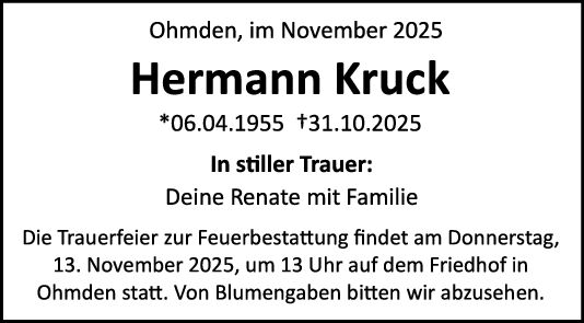 Trauer Hermann Kruck