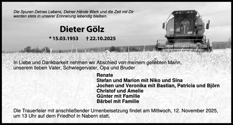 Trauer Dieter Gölz