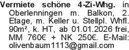 Vermiete schöne 4-Zi-Whg.