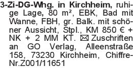 3-Zi-DG-Whg. in Kirchheim