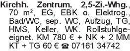 Kirchh. Zentrum, 2,5-Zi.-