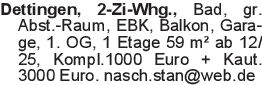Dettingen, 2-Zi-Whg., Bad