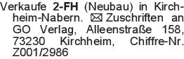 Verkaufe 2-FH (Neubau) in