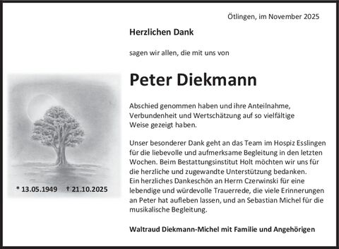 Danksagung Peter Diekmann