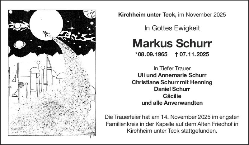Trauer Markus Schurr