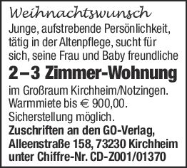 Wohnungssuche "Weihnachtswunsch"