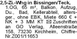2,5-Zi.-Whg in Bissingen/