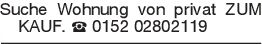 Suche Wohnung von privat