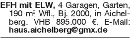 EFH mit ELW, 4 Garagen, G