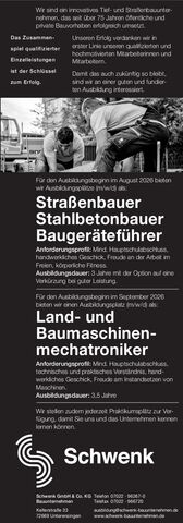 Ausbildung Straßenbauer