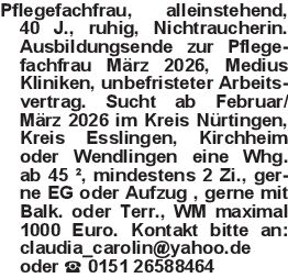 Pflegefachfrau, alleinste