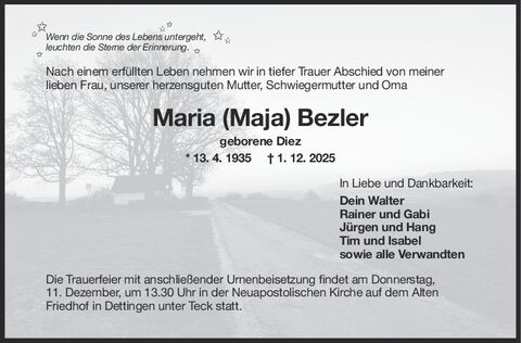 Trauer Maria Bezler