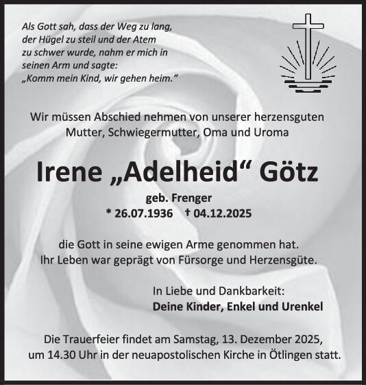 Trauer Irene Götz