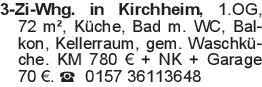 3-Zi-Whg. in Kirchheim, 1
