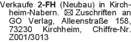 Verkaufe 2-FH (Neubau) in
