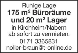 Büroräume und Lager zu vermieten