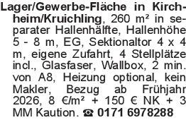 Lager/Gewerbe-Fläche in K