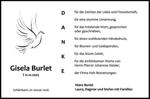 Danksagung Gisela Burlet