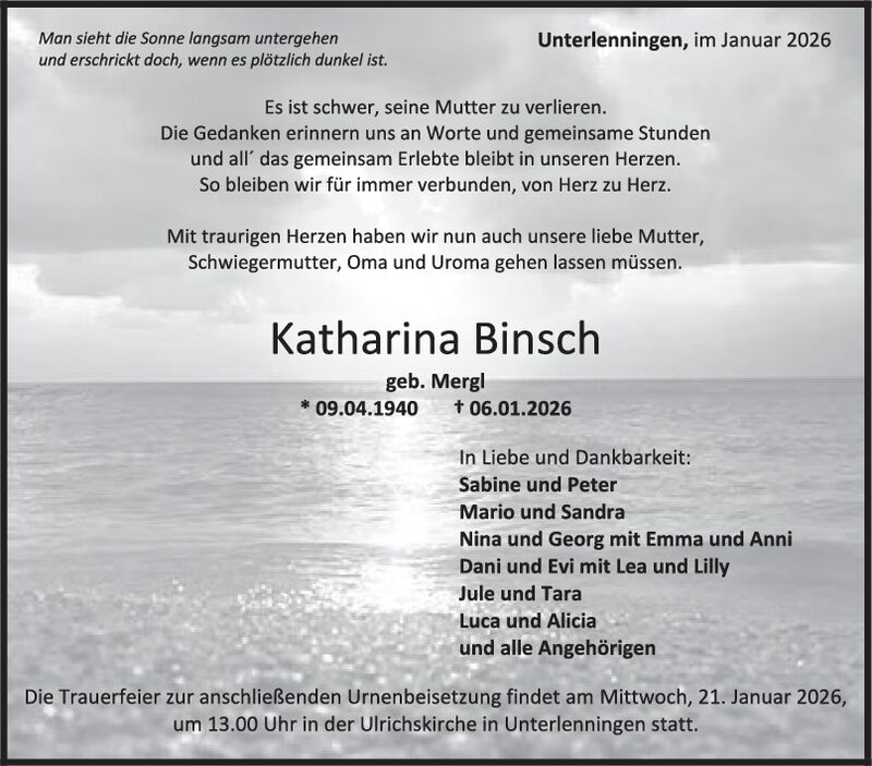Trauer Katharina Binsch
