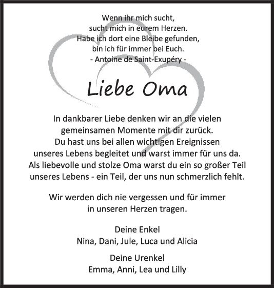 Nachruf Enkel Katharina Binsch