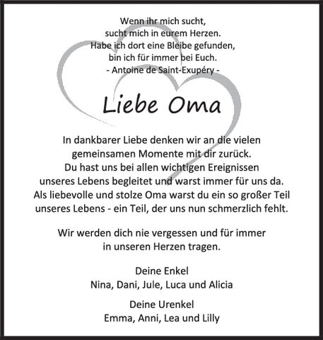 Nachruf Enkel Katharina Binsch